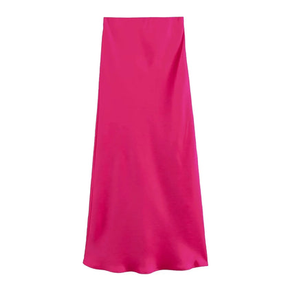 Elysia A-Line Satin Skirt|Sprint Moda