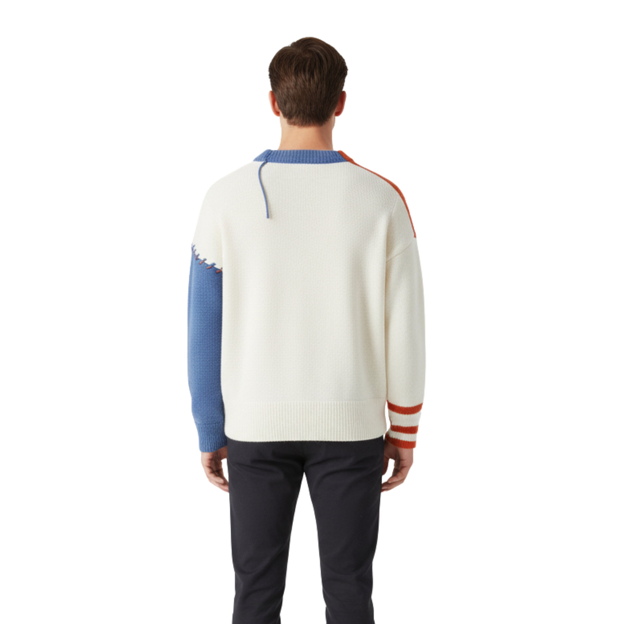 Ręcznie Robiona Sweter z Funky Patchworkiem