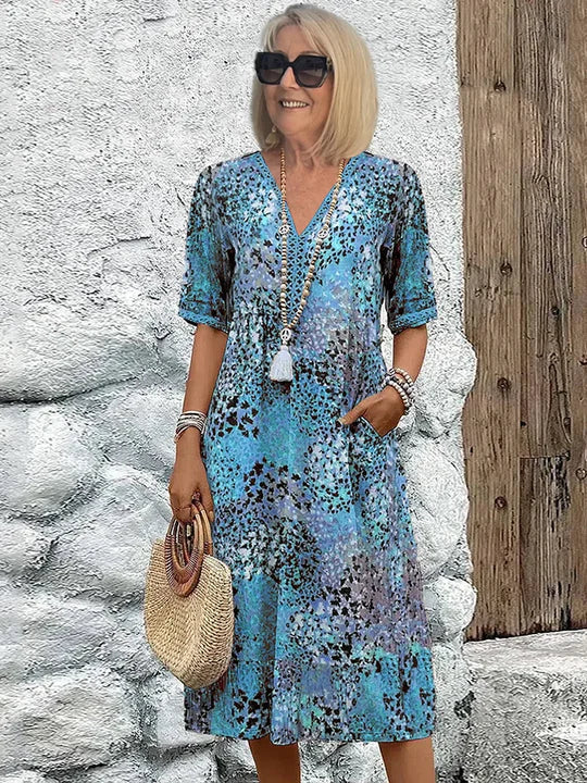 Women's Vibrant Mid-Length A-Line Dress