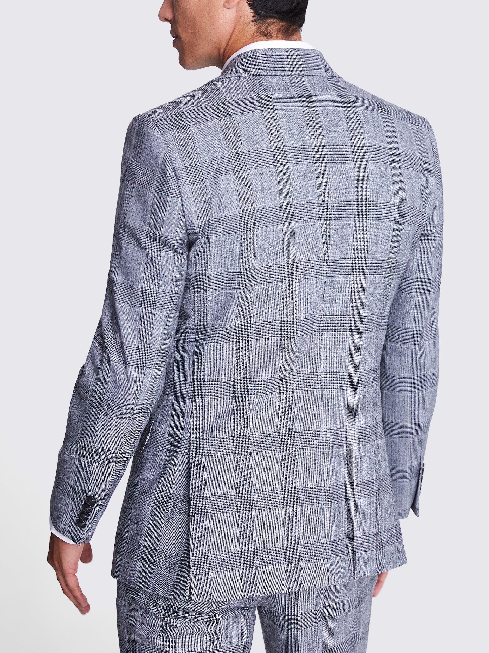 Plaid Notch Lapel Business 3 Piece Suit Blazer Vest Trousers