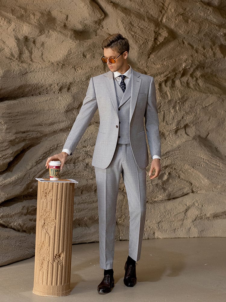 Slim Fit Wedding Business 3 Piece Suit Blazer Vest Trousers