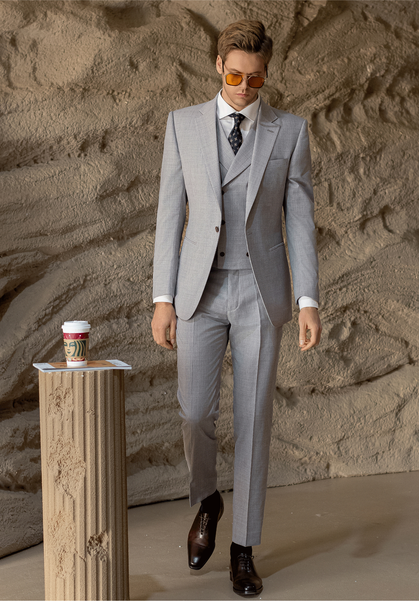 Slim Fit Wedding Business 3 Piece Suit Blazer Vest Trousers