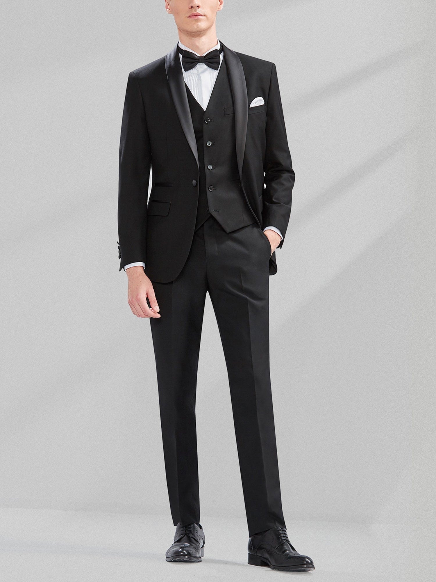 Shawl Lapel Slim Fit Wedding Tuxedo 3 Piece Suit Blazer Vest Trousers