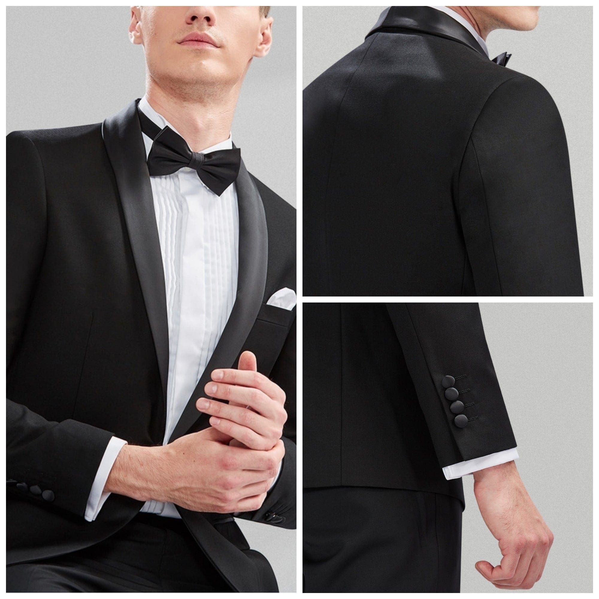 Shawl Lapel Slim Fit Wedding Tuxedo 3 Piece Suit Blazer Vest Trousers