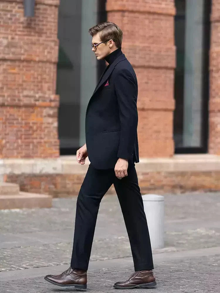 Tweed Peak Lapel 3 Piece Suit Blazer Vest Trousers