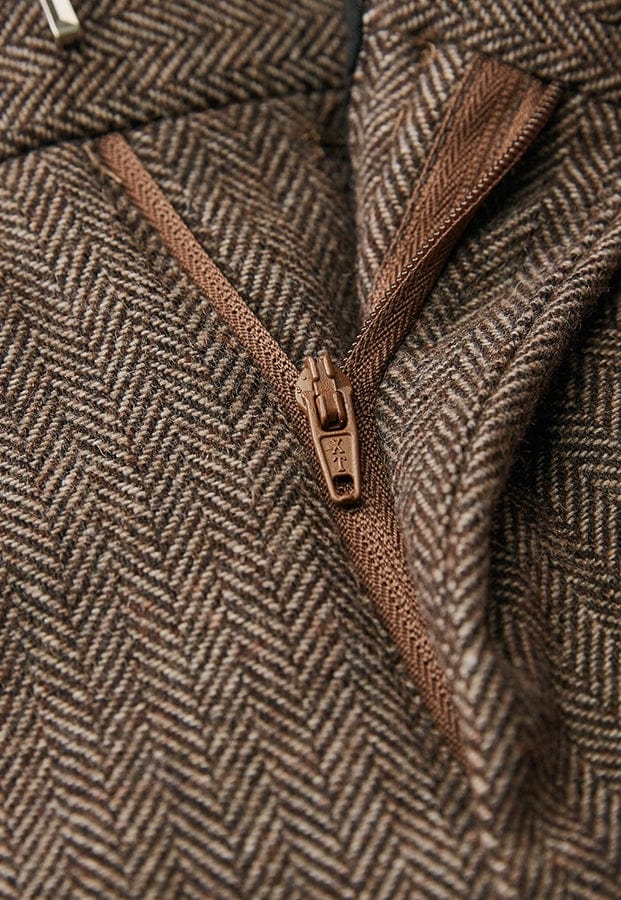 Herringbone 3 Piece Suit Blazer Vest Trousers