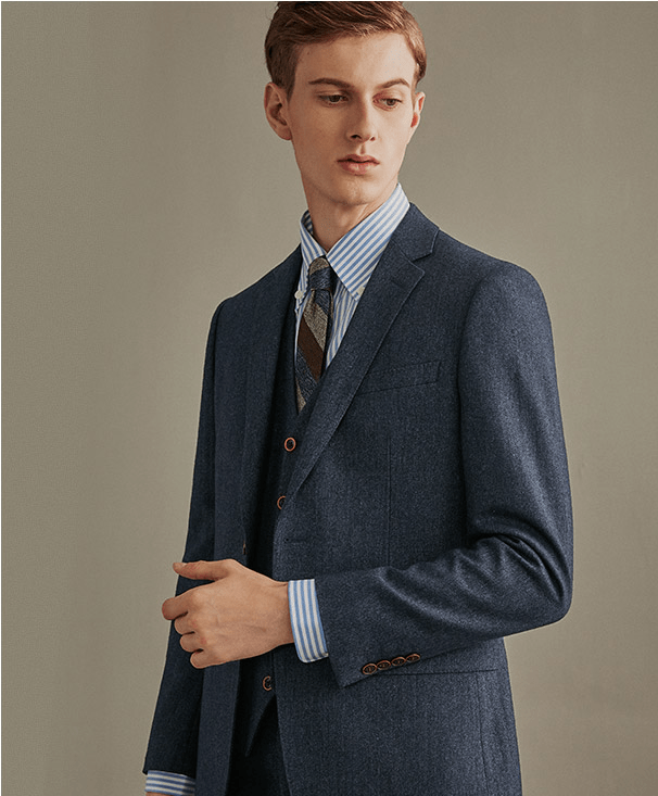 Herringbone 3 Piece Suit Blazer Vest Trousers