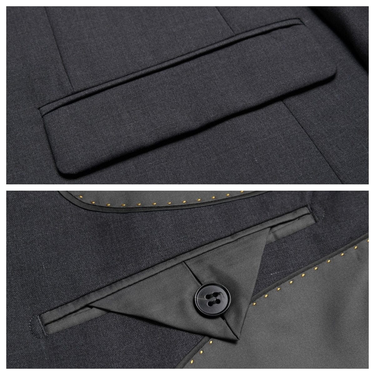 Notch Lapel 3 Piece Suit Blazer Vest Trousers