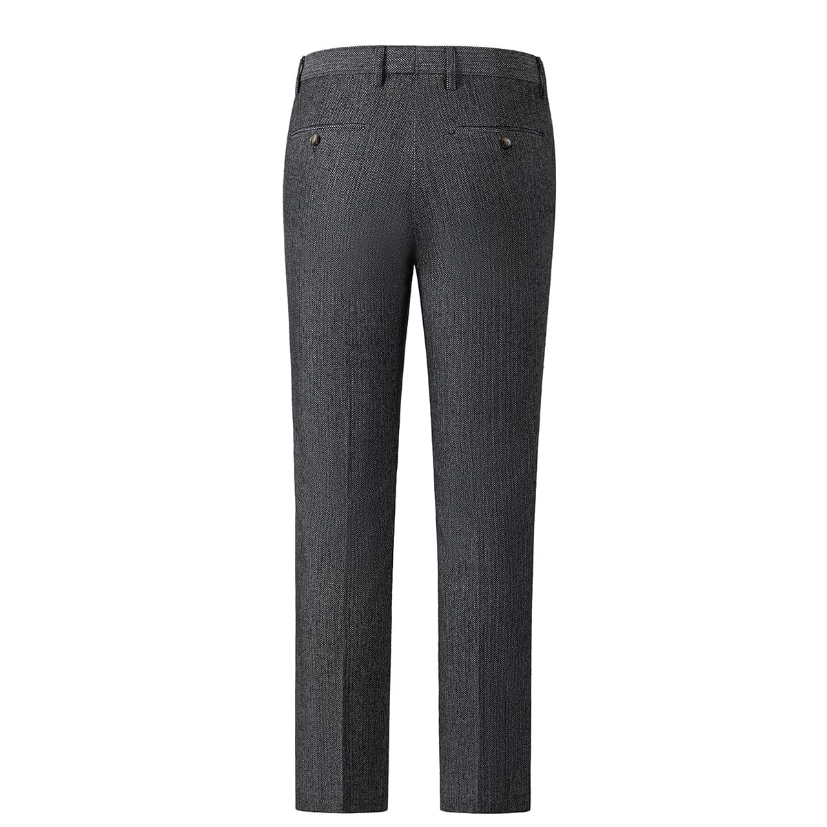 Herringbone Peak Lapel Business 3 Piece Suit Blazer Vest Trousers