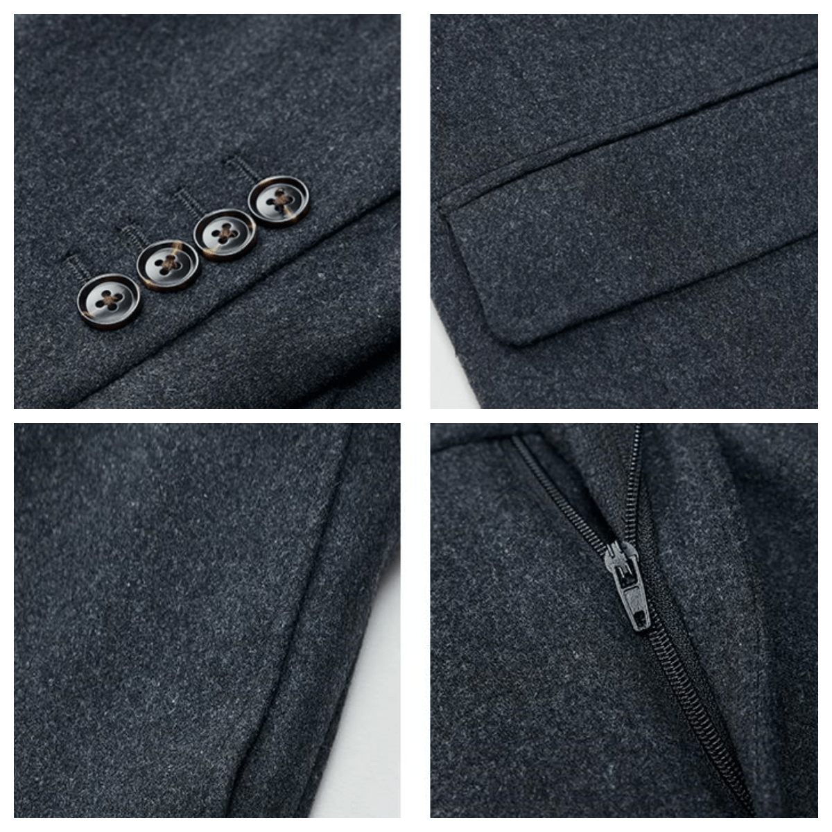Tweed Slim Fit Wedding Business 3 Piece Suit Blazer Vest Trousers