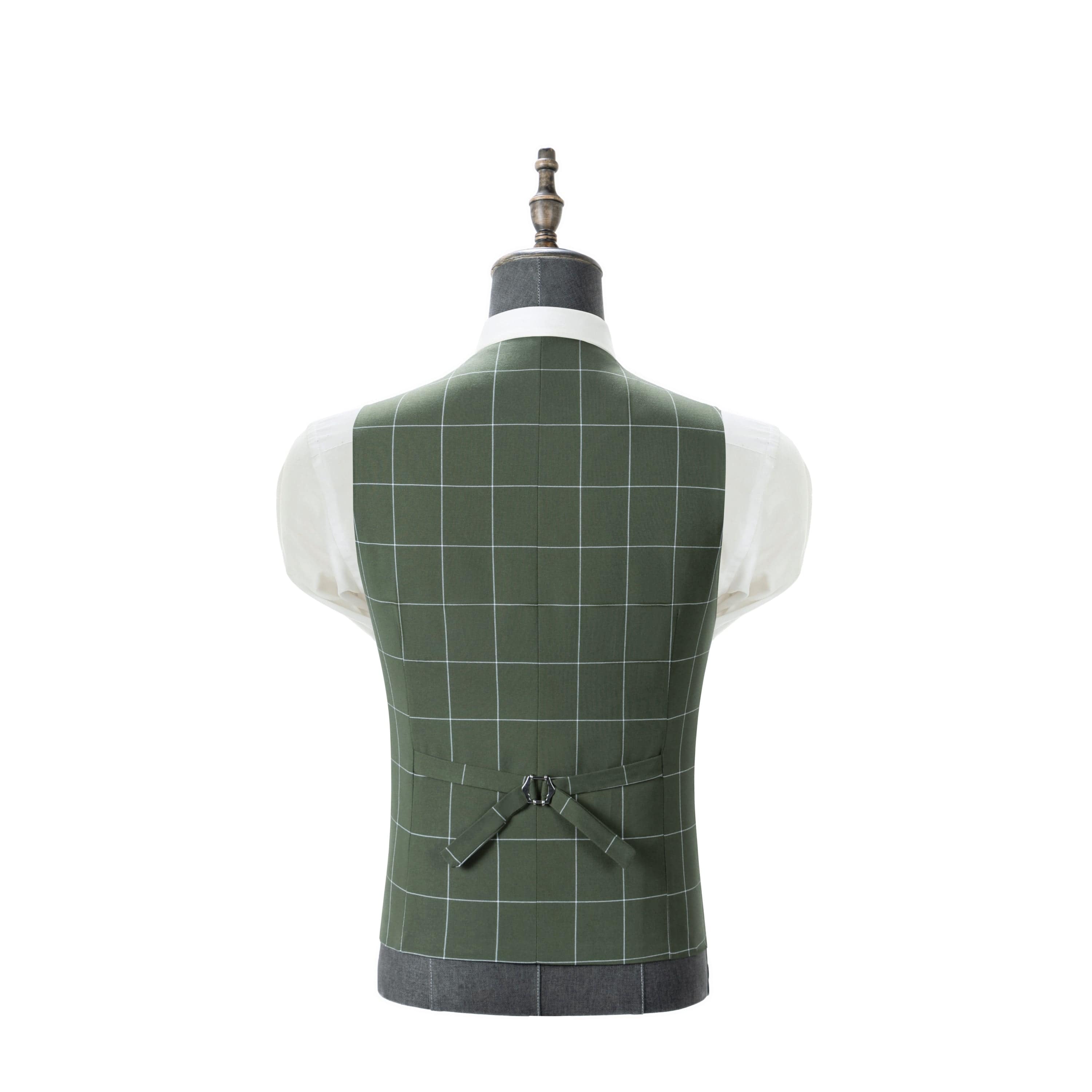 Plaid 3 Piece Suit Blazer Vest Trousers
