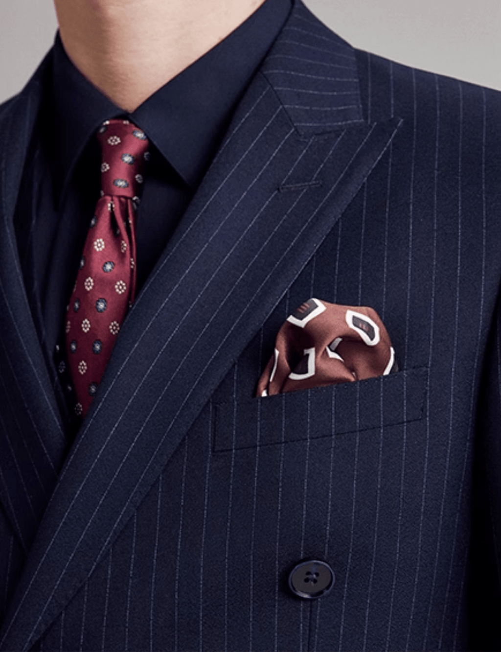 Striped Double Breasted Slim Fit Wedding Business 3 Piece Suit Blazer Vest Trousers