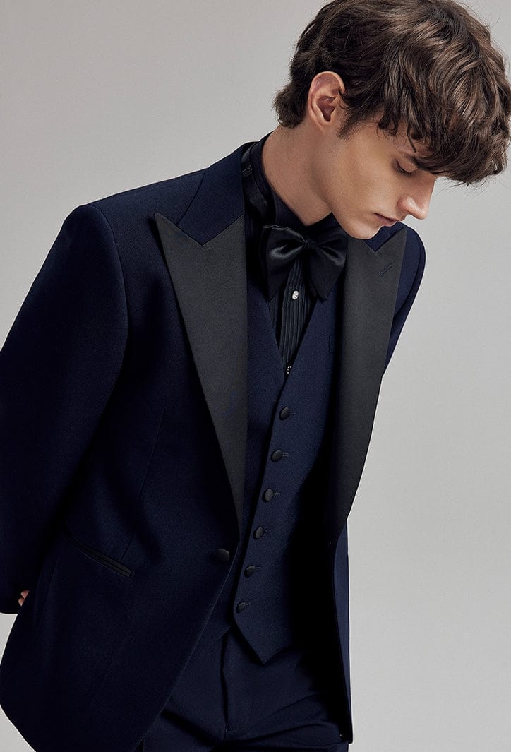 Peak Lapel Single Breasted Wedding 3 Piece Suit Blazer Vest Trousers