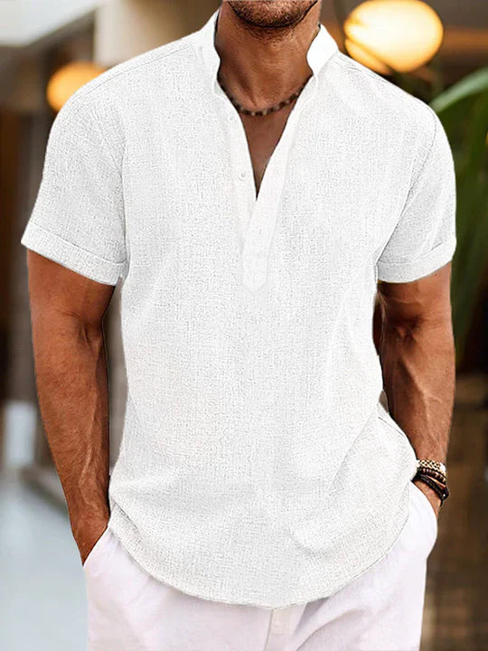 Henley Shirt Short Sleeve Summer