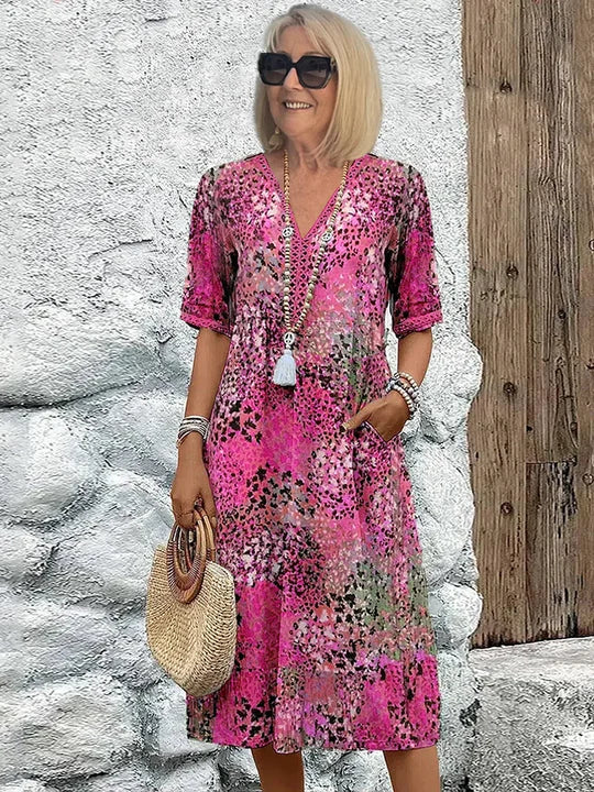 Women's Vibrant Mid-Length A-Line Dress