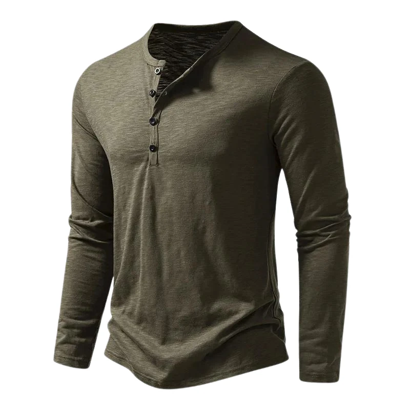 Koszulka Henley Męska Lato