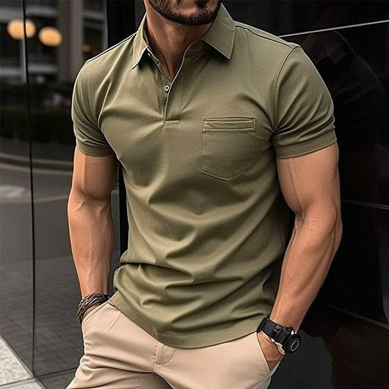 Koszulka Polo Męska Slim Fit Bawełna Lato