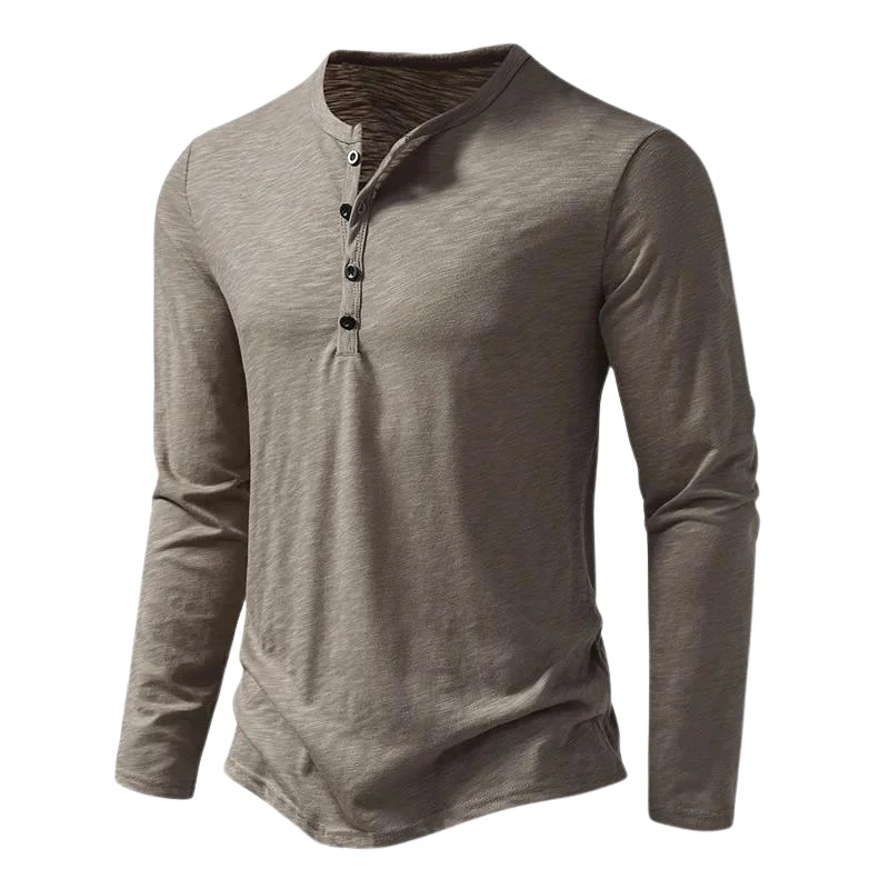 Koszulka Henley Męska Lato