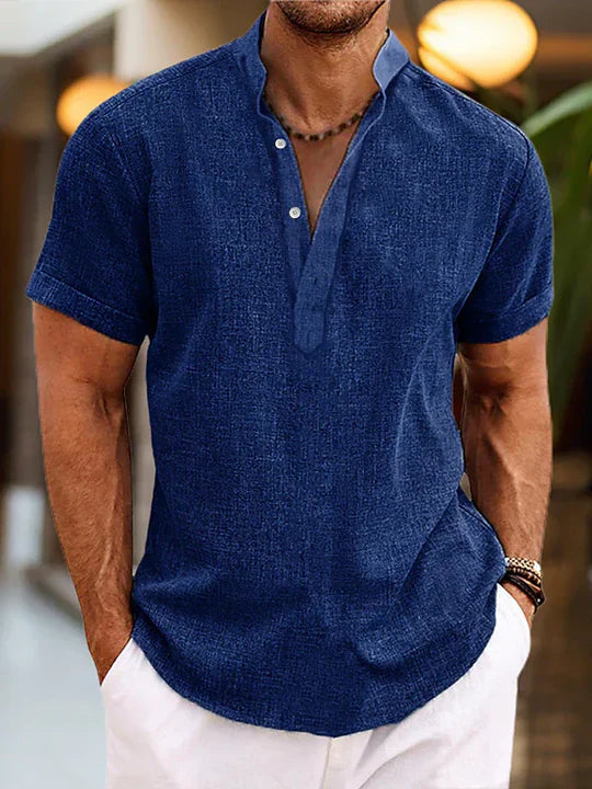 Henley Shirt Short Sleeve Summer