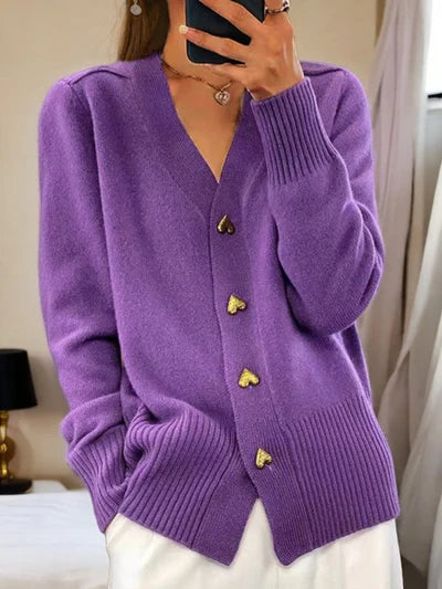 Women's Knit Wool Cardigan Button Down