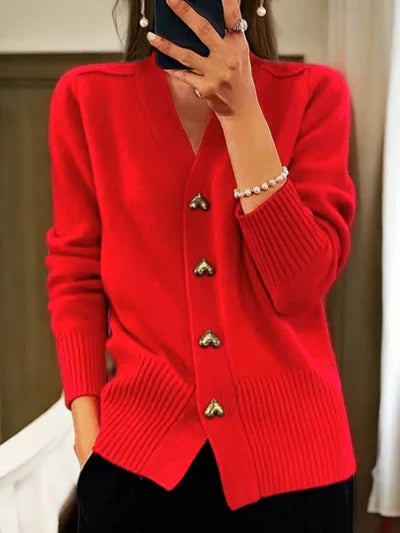 Women's Knit Wool Cardigan Button Down