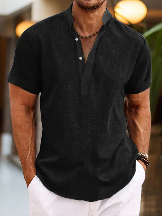 Henley Shirt Short Sleeve Summer