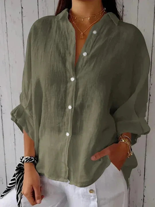 Women’s Casual Cotton and Linen Blend Shirt