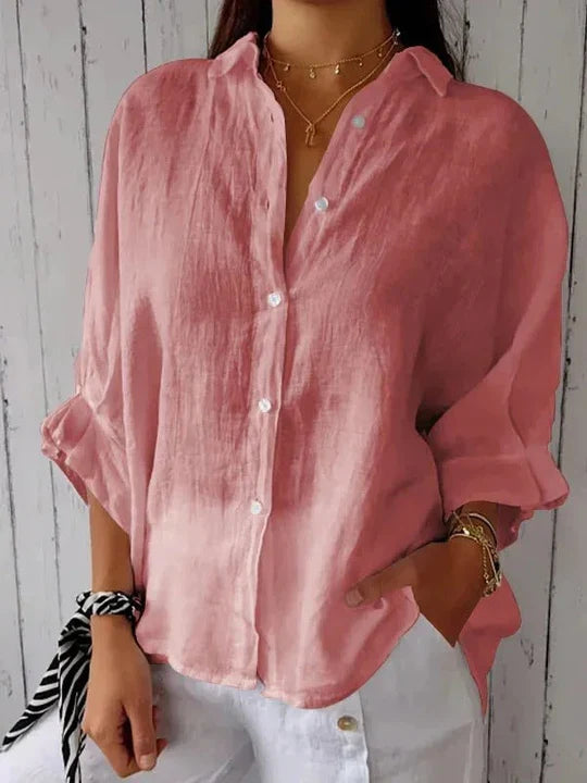 Women’s Casual Cotton and Linen Blend Shirt