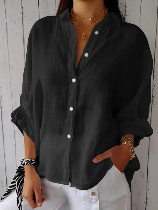 Women’s Casual Cotton and Linen Blend Shirt