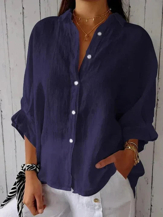 Women’s Casual Cotton and Linen Blend Shirt