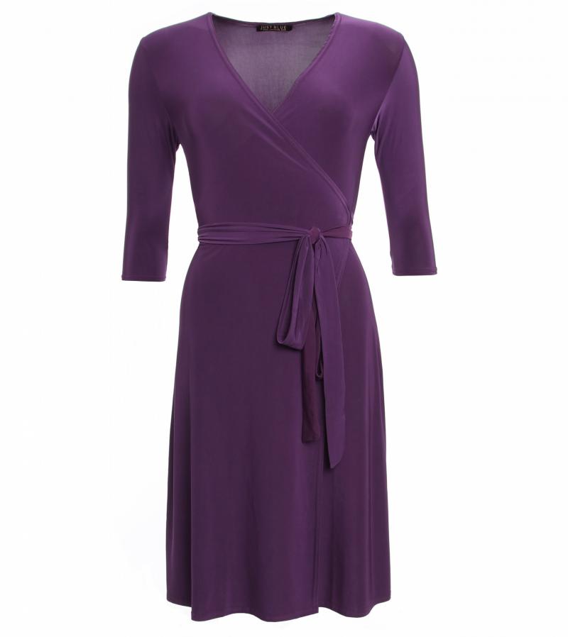 Women's Elegant Purple Stretch Wrap Dress